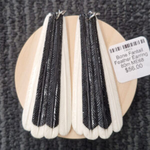 Bone Fantail Feather Earring 80m ME68