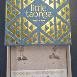 S / S & Paua Whale Fluke Earring